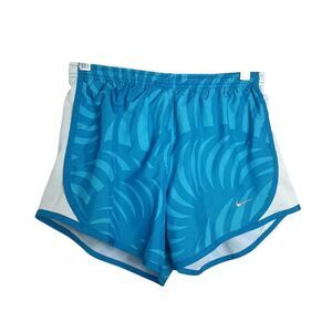 Nike Girls Shorts L Blue Dri-Fit Tempo Running Run Standard Lining Drawstring